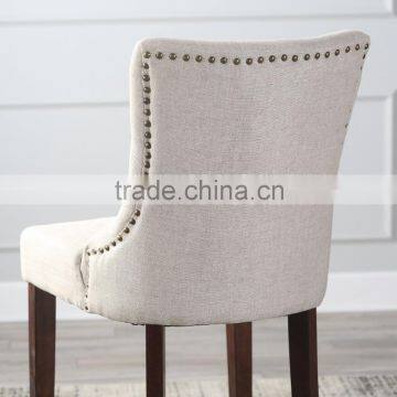 Raymer Furniture Living Beige Linen Tufted High Bar Stool photo-5