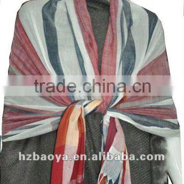 Striped scarf fashion Shawls Yarn Dyed Cheap Shawl in 2015