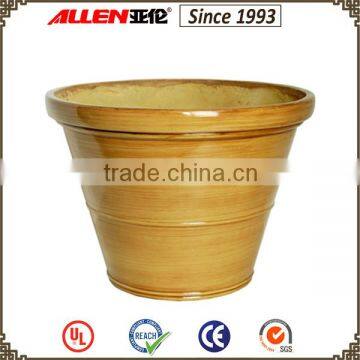 8 inch round yellow fiberglass flower pots wholesale