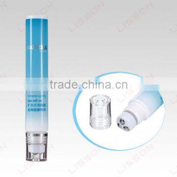 10Ml-25Ml Round Chest Cream Plastic Tube With Stainless Massage Ball/Roller