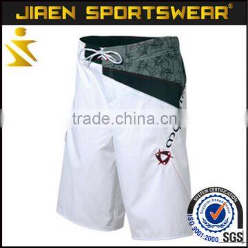 Wholesale custom polyester 4 way stretch custom printed men stretch boardshorts with plain and white color