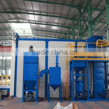 Sand peening room for large casting parts