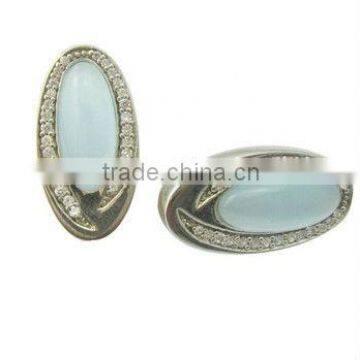 2014 fashion oval opal Exaggeration earring studs