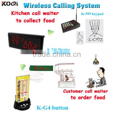 Electronic Kitchen Calling System Customer Ordering Food Device K-236+K-999+K-G4