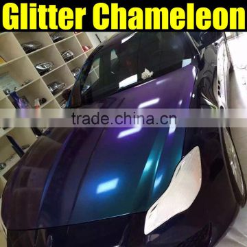 Top quality 1.52*20m Chameleon glitter film with air free bubbles