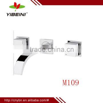 basin mixer,unique design bathroom trap,brass wall faucet