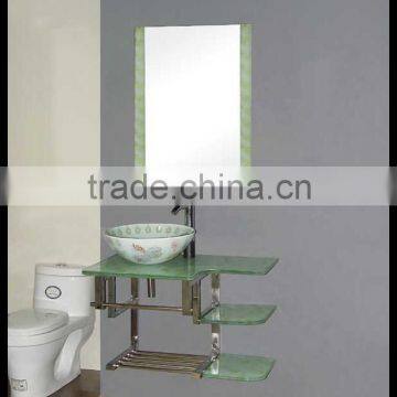 Modern doorsglass bathroom vanity unit YL-7142