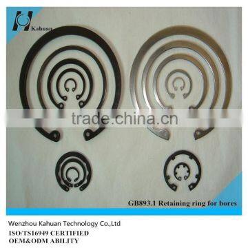 stainless steel carbon steel spring retaining ring for bores