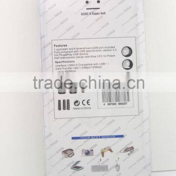 Portable 4 Ports USB 2.0 USB HUB 3.0 For Card Reader/USB Mouse/Keyboard/U Disk photo-5