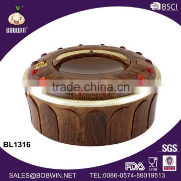 Wooden with beautiful Stones stainless steel Abs food container