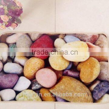 40*60cm loop pile printing carpet with anti-slip backing latex/tpr stone design nylon printing mat