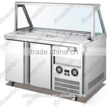 Commercial stainless steel pizza refrigerator for restaurant/Refrigeration pizza workbench/Pizza cabinet