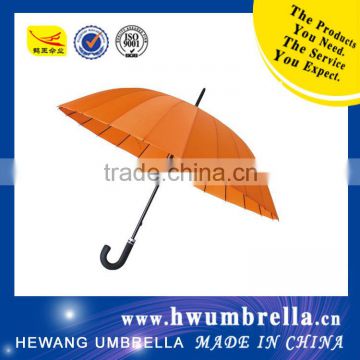 Black Coated Shaft Rubber Cover Handle Two Layer Straight Golf Umbrella