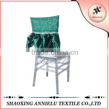Fancy bottle green lace and taffeta chair cover