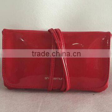 Promotional Ladies Shinny Pu Cosmetic bag with Mirror