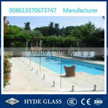 China 12mm toughened swimming pool fence glass panel