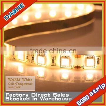 SV Led Flexible Stripe SMD 5050 60LED/M Warm White Waterproof IP65 2700-3500K Flexible Light CE RoHs Lowest Price