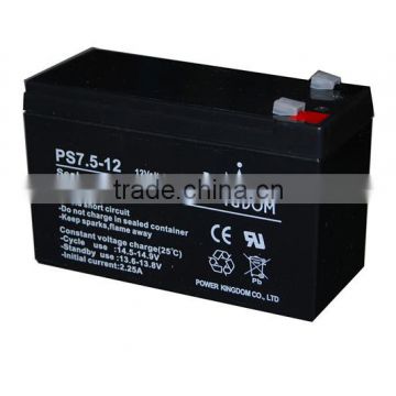 AGM VRLA battery 12V 7.5AH, rechargeable battery