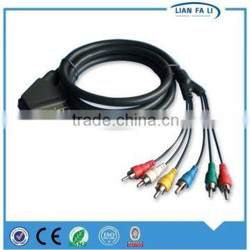 Lianfali hot sell Scart to 6 rca cable din scart cable scart to audio cable