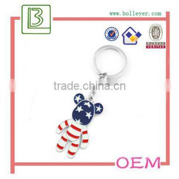 lovely Enamel striped colour stylish bear keychain