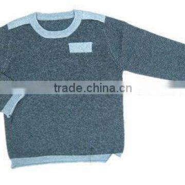 sweater knit new design for kids dark grey heather pullover children wool sweater