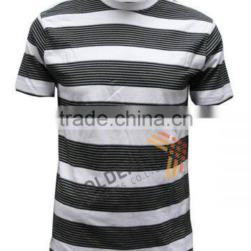 Men's Round Neck Casual Strips Yarn Dye T-shirt Made in China photo-3