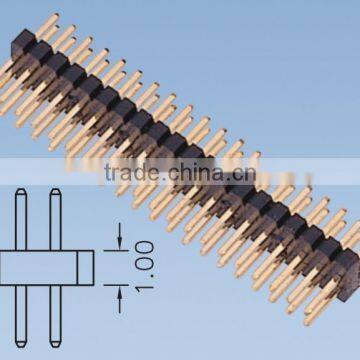 1.0mm Pitch Double Row Pin Header 180 Degree H=1.0