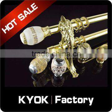 KYOK China supplier Fashion style new design glass curtain rod finials glass