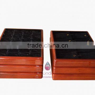 High-end Glossy Stackable Wooden Jewelry Display Tray photo-4
