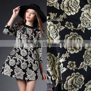 Stock jacquard fabric, 100%polyester high quality fashionable dress fabric