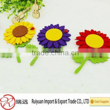 2016 year colorful design felt sunflower for decoration