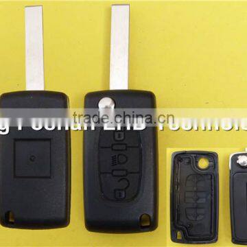 407 3 button remote C4 key cover for Citroen C4 remote flip key fob blank with light button