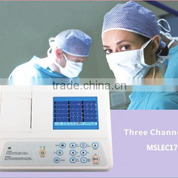 CE approved 3 channel ecg machine with 12 lead (MSLEC17)