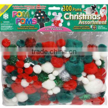 Christmas colors Acrylic Pom Poms for KID