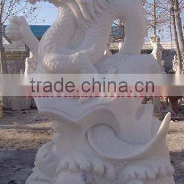 Garden dragon statue marble stone hand carved sculpture from Vietnam