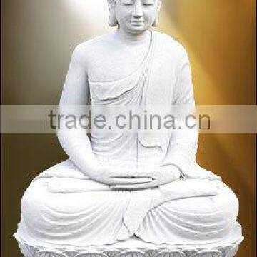 Shakyamuni Buddha Statues for Sale White Marble Stone Hand Carving Sculpture for Home Garden Pagoda Temple No 22