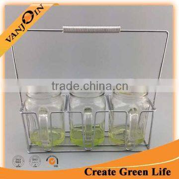 Newly Wholesale Glass Mason Jar With Carrier photo-4