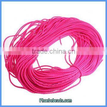 Wholesale 5mm Fluorescent Fuchsia Jewelry Braided Leather Cords 100 Metres/ Bundle PULC-F505