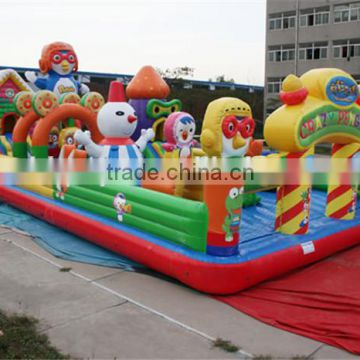 Outdoor inflatable Playground cartoon theme Funland for business