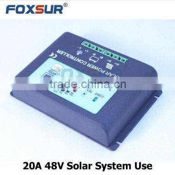 20A PWM Solar Panel Charge Controller 48V with LED indicate the batttery Capacity Off Grid PV Controller Solar Aluminum housing