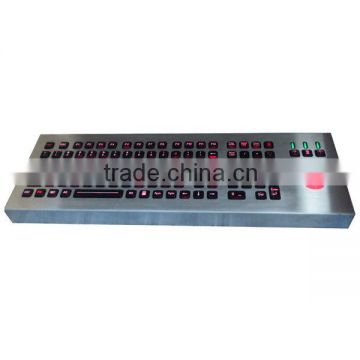 IP65 dynamic vandal proof industrial keyboard with transparent chameleon backlight trackball