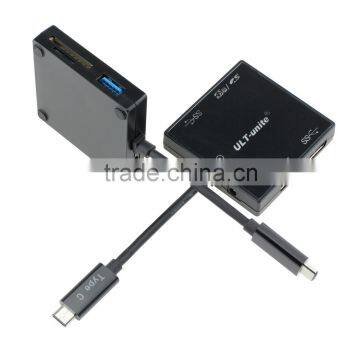 2015 Latest SuperSpeed 10Gbps Multiport Reversible USB-C Hub With TF & SD Card Slots photo-6
