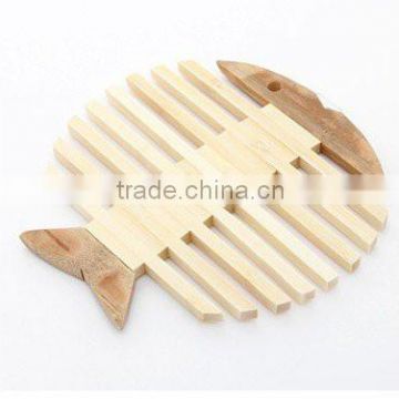 bamboo canister set Fish shape bamboo heating mat insulation mat coffee pad