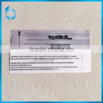 Zhejiang double sides printed garment wash care label tag factory