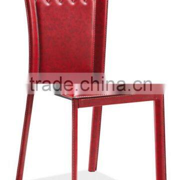 Z621-1 Wholesale pvc Leather Dining Chair in fresh red color hotel restaurant room