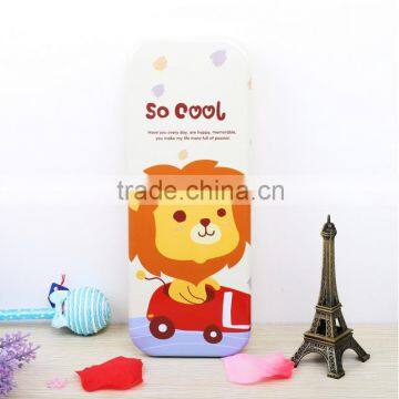 Cartoon iron pencil case Lovely double student pencil-box The new animal pen boxes Children's stationery