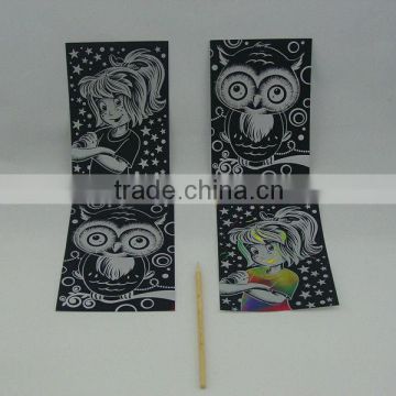 Black Front Multicolor Scratch-Art Paper Engraving art/Engraving card/Scrape foil/foil card MD11952