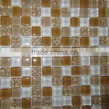 Beautiful Bronze Mixed Glass Mosaic Square Tiles