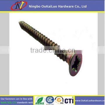 double countersunk head zinc & yellow plated finish Chipboard Screw