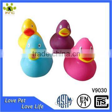 Colorful vinyl floating duck pet toy